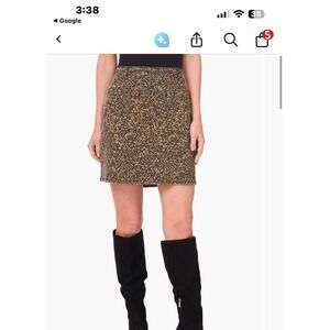 Vince Camuto Leopard Print Denim Miniskirt NWT size 10
